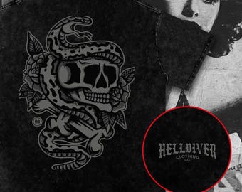 Skull & Snake Graphic Tee: American Traditional Tattoo Streetwear