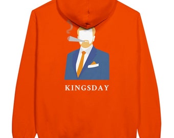 Sudadera con capucha Willy del Día del Rey naranja | Ropa del día del rey