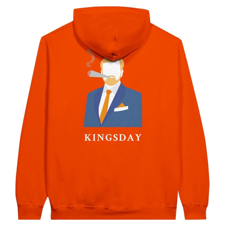 Sudadera con capucha Willy del Día del Rey naranja Ropa del día del rey Orange