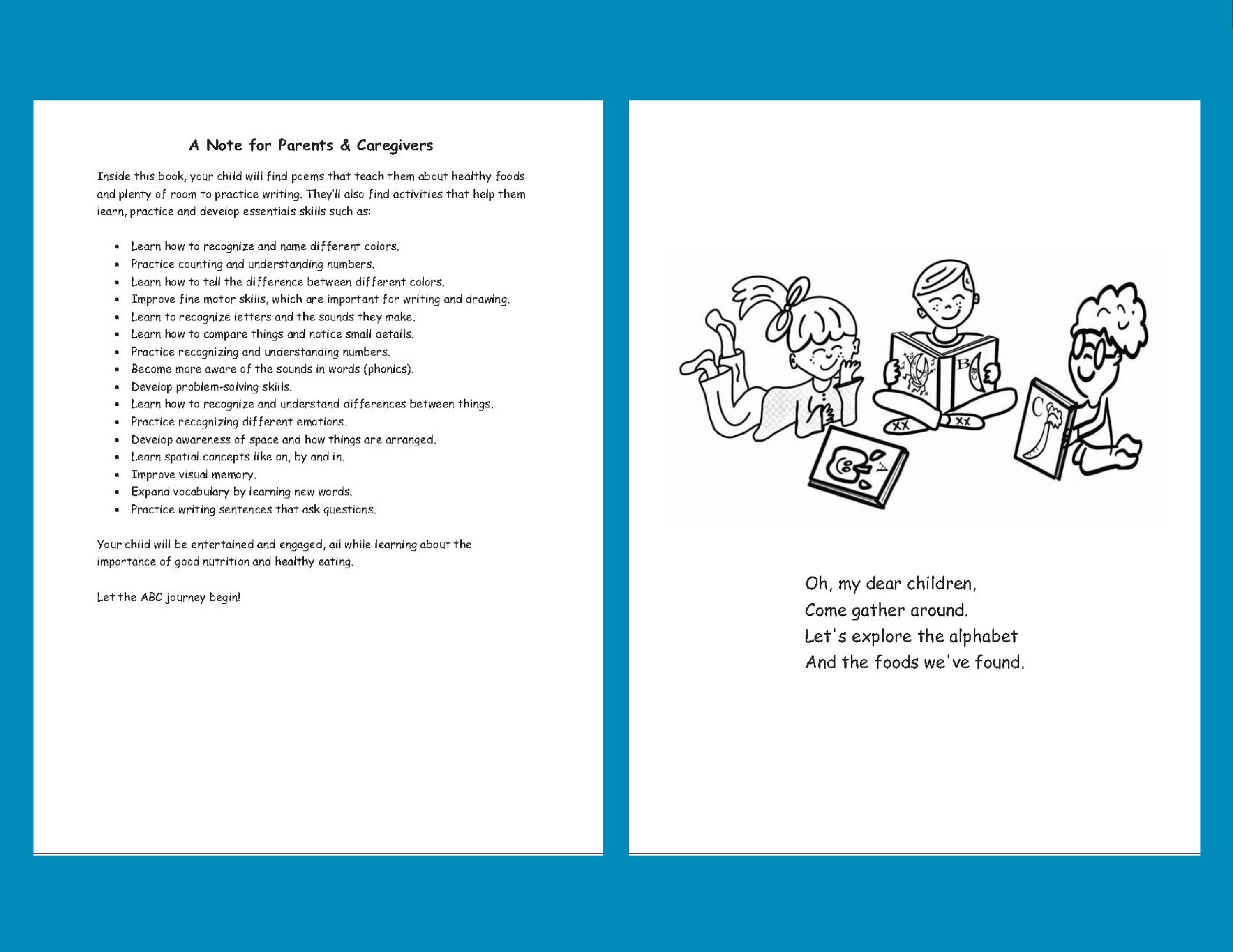 Kids Coloring Book Food Abcs Teacher Resources Color Activity Kids coloring book food abcs teacher resources color activity