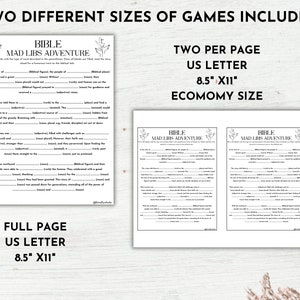 Bible Mad Libs Story, Printable Bible Games for Kids &amp; Adults, Bible ...