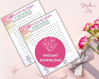 Virtuous Woman Word Search: Mother's Day Game (Digital Download)