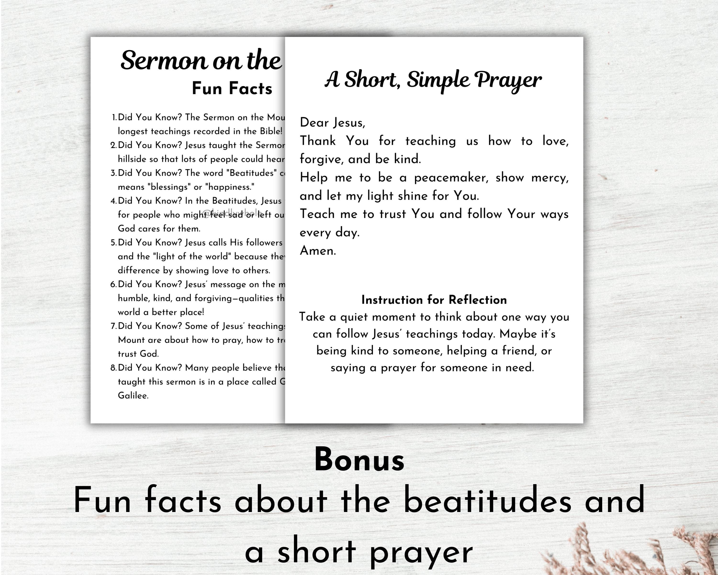 Sermon on the Mount Activity Pages: Bible Puzzles & Coloring (PDF) - Etsy