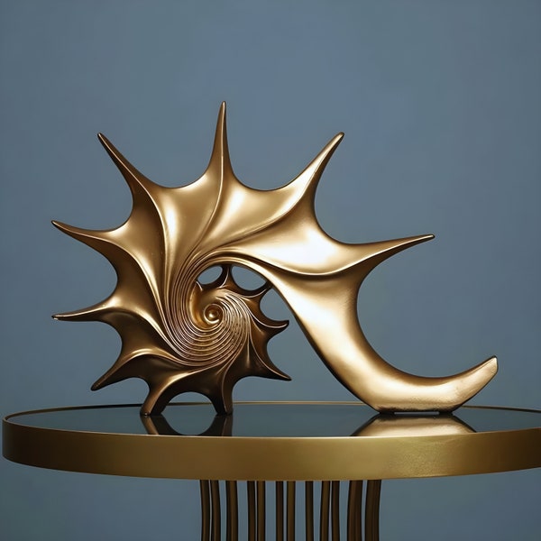 Sea Snail Sculpture - Shell Conch Standbeeld, Modern Hars Beeldje, Collectible Art, Decoratieve Tafel, Middelpunt, Art Home Decor