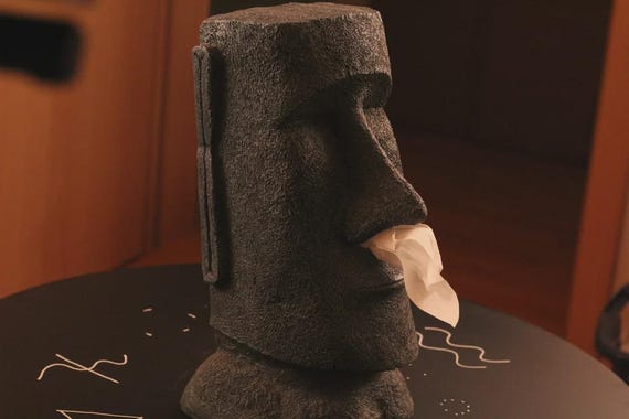 Moai Tissue dispenser "digital download able file for 3d printing "