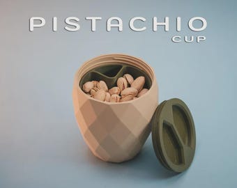 Tazza per snack al pistacchio stampabile in 3D con coperchio (file STL)