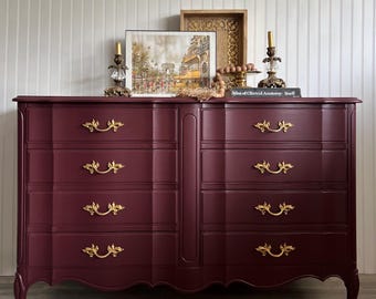 burgundy painted dresser Deep Red Furniture In Your Home
