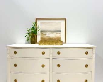 SOLD | Mid Century Modern White Dresser: MCM Sideboard, Changing Table