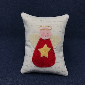 Kit; sweet little angel ornament/bowl filler wool applique kit wool felt pattern penny rug