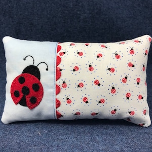 Kit; fun ladybug bowl filler wool applique kit wool felt pattern penny rug sachet