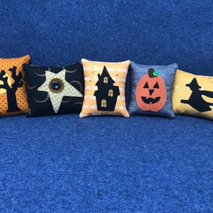 Kit; fun set of Halloween bowl fillers, wool applique kit penny rug wool felt pattern