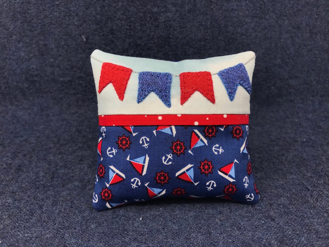 Kit Nautical Sailboat Bowl Filler Wool Applique Kit Wool Felt Pattern Penny Rug Etsy