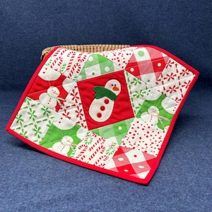 Bausatz; Schneemann Quilt/Wolle Applikation Muster Weihnachtsprojekt Volkskunst
