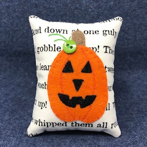 Kit; fun Halloween bowl fillers, jack o&#39; lantern, wool applique kit penny rug wool felt pattern