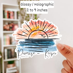 Promise to keeper Genesis sticker, Christian sticker, Positivity sticker, Glossy or holographic, Waterproof, Faith decal, Religious decor