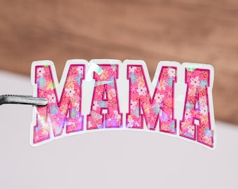 Aesthetic mama sticker, Floral flower mom sticker, Pink mom sticker, In my mom era decor,  Funny mom sticker, Mother decal, Waterproof