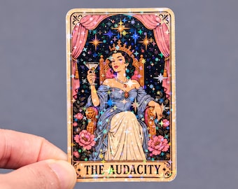 The audacity princess sticker, Coquette queen aesthetic decor, Waterproof Y2K retro gift, Teen girl humor quote, Feminist feminist witchy