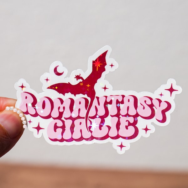 Romantasy girlie sticker, Book lover gift, Bookish sticker, Kindle sticker, Bookish merch, Smut reader, Reading gift, Waterproof, A1016