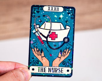The nurse tarot card sticker, Cute nurse sticker, ER sticker, Funny nurse, Health care sticker, Medical healthcare decoration, Waterproof