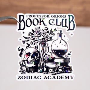 Professor Orions book club sticker, Kindle sticker, Book bookish bookworm, Waterproof, Zodiac academy fantasy, Gift for readers, Reading