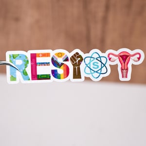 Resist sticker, FDT decal, Resist political, Patriotic quote, Science funding, Waterproof, Social justice gift,  Environmental women rights
