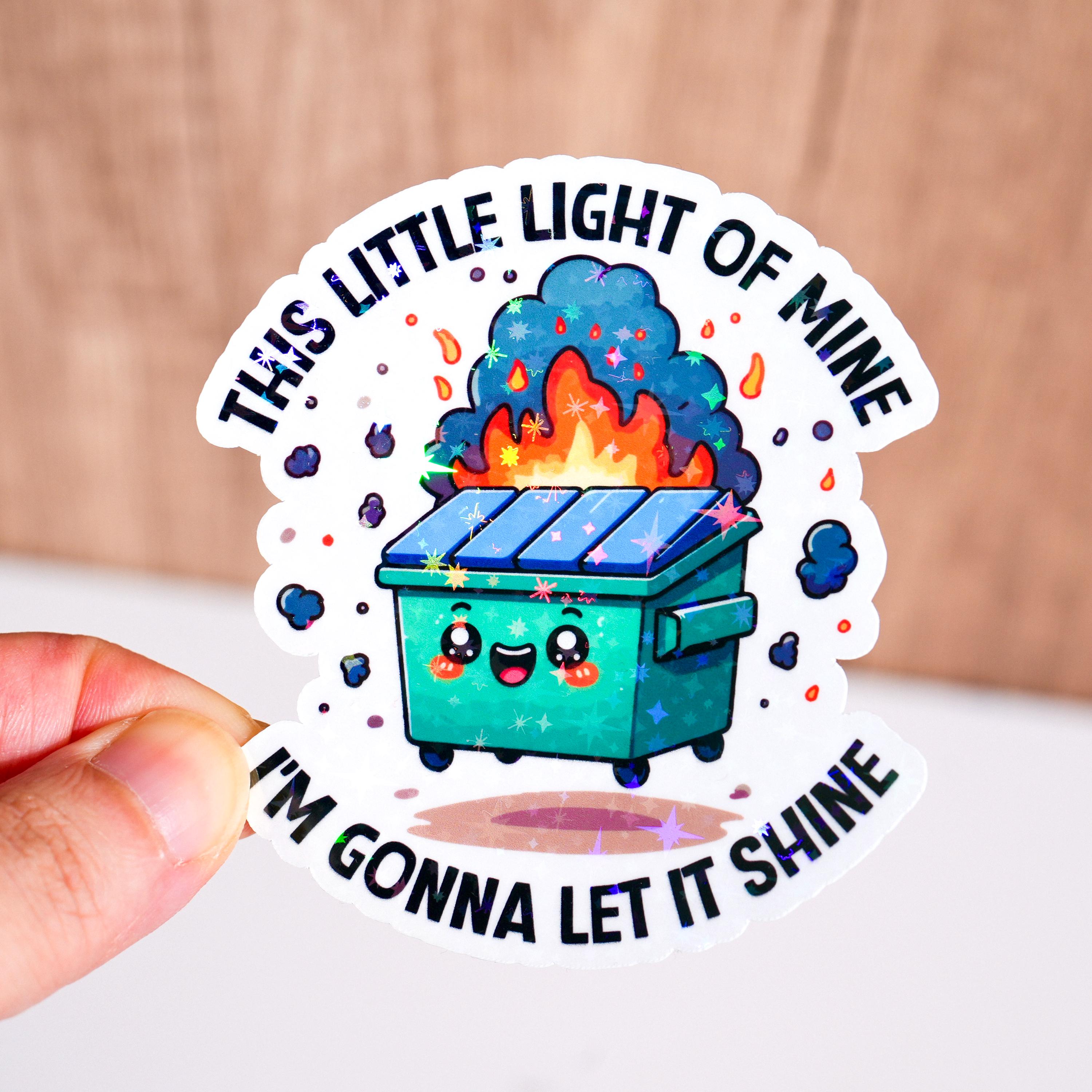 Tarot-Aufkleber „This Little Light Of Mine“ & „Emotional Dumpster Fire“ – Wasserdicht, UV-beständig, 7,6 Cm