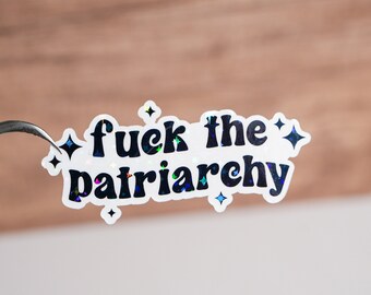 Pegatina "A la mierda con el patriarcado", pegatina feminista, calcomanía de empoderamiento femenino, impermeable, regalo inspirador, cita motivacional minimalista