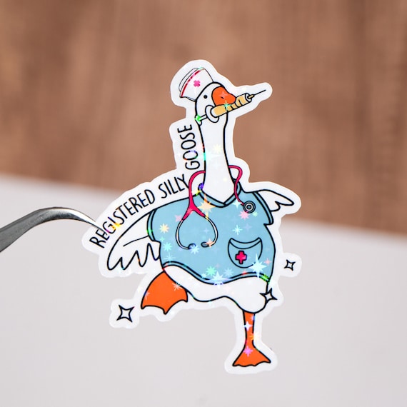 Registered silly goose nurse sticker, Funny nurse sticker, ER sticker, Health care sticker, Medical healthcare decoration, Waterproof