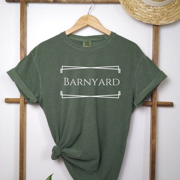 Barnyard Tee Farmers Minimalist Shirt: Gift For Him/ Her Unisex Size Cotton Print to Garment Dark Color Options For The Animal Lover Friend