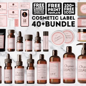Editable Cosmetic Label Templates, Custom Body Product Label, DIY Skincare Label, Beauty Sticker Design, Bottle and Jar Labels, Coconut