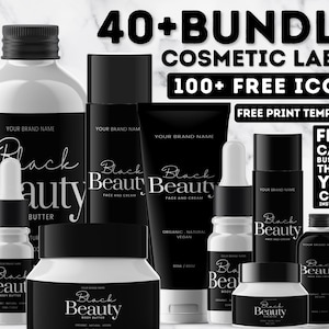 Editable Cosmetic Label Templates, Stylish Cosmetic Product Label Template, Custom Body Product Label, Custom Body Product Label, Jar Labels