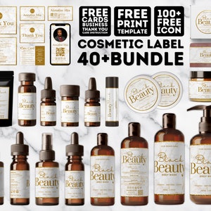 Editable Cosmetic Label Templates, Custom Body Product Label, DIY Skincare Label, Beauty Sticker Design, Bottle and Jar Labels,