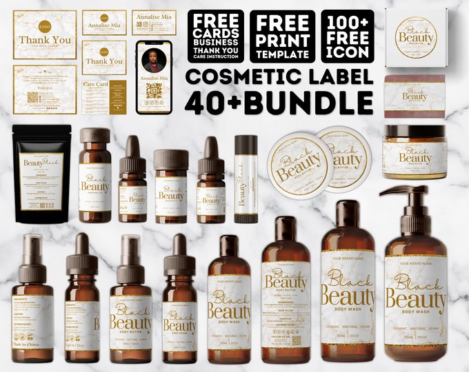Editable Cosmetic Label Templates, Custom Body Product Label, DIY ...