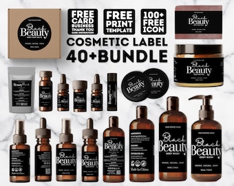 Editable Cosmetic Label Template: DIY Branding Kit (Canva)