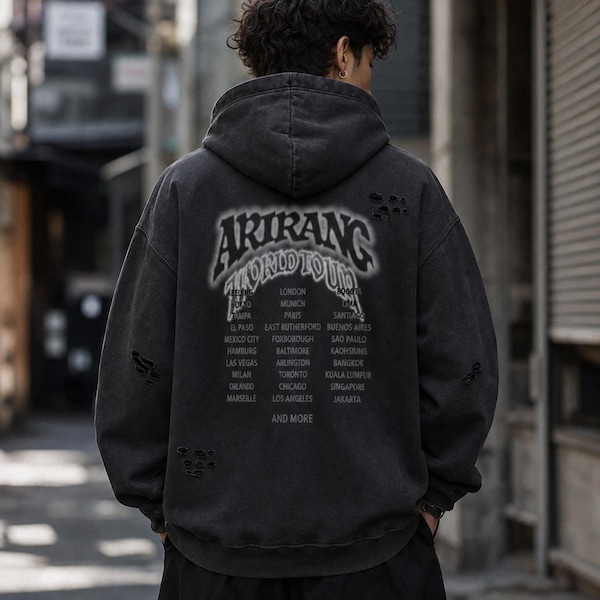 Kpop bts arirang world tour zip up hoodie - bangtan unisex fan pullover - kpop gift