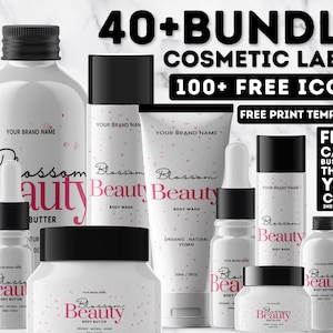 Editable Cosmetic Label Templates, Stylish Cosmetic Product Label Template, Custom Body Product Label, Custom Body Product Label, Jar Labels