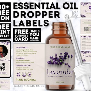 Editable Product Label, Custom Label Template, Stylish Dropper Essential Oil Label Design, DIY Label Bottle Label,1oz 2oz 4oz Label,Download