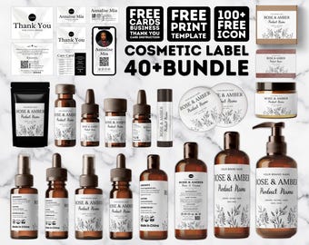 Editable Cosmetic Label Template: DIY Branding Kit (Canva)