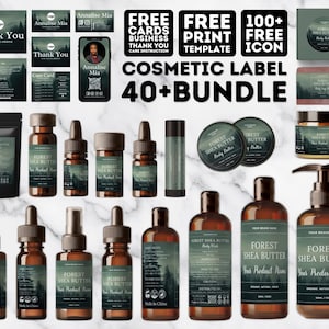 Editable Cosmetic Label Templates, Custom Body Product Label, DIY Skincare Label, Beauty Sticker Design, Bottle and Jar Labels, Coconut