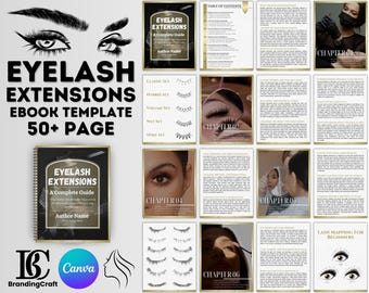 Manuale di formazione sulle extension delle ciglia: ebook del corso sulle ciglia (modello Canva)