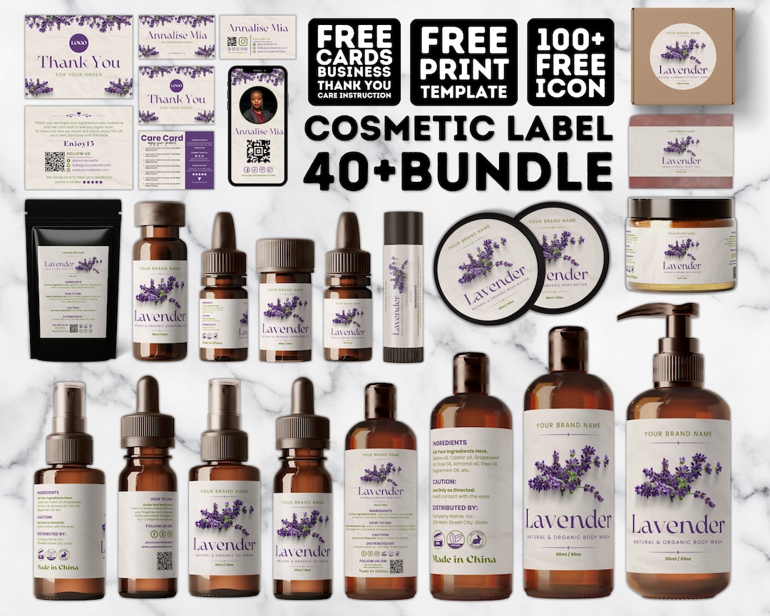 Editable Cosmetic Label Templates, Custom Body Product Label ...