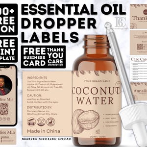 Editable Product Label, Custom Label Template, Stylish Dropper Essential Oil Label Design, DIY Label Bottle Label,1oz 2oz 4oz Label,Download