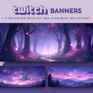 Bannière de contraction de nuit violette bannière de streaming contraction de contraction violette bannière de flux esthétique violet fond d&#39;écran de ciel nocturne bannière de contraction violette