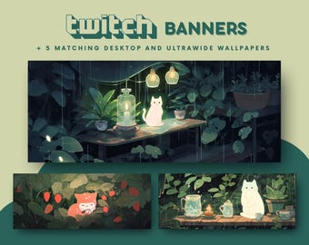 Moody cats twitch banner for streaming cute cat dark aesthetic cats banner high-quality stream banners stream backgrounds twitch backgrounds