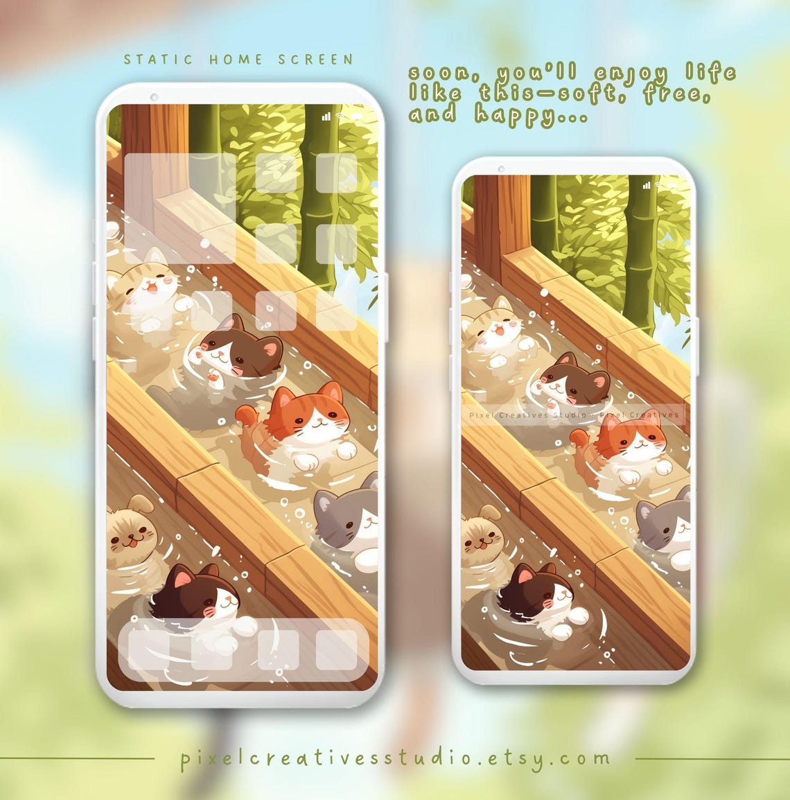 Animated Kawaii Cat Wallpaper Cute Cat Lock Screen Cozy Aesthetic Phone ...