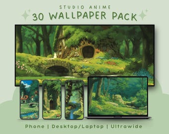 Studio anime wallpaper bundle whimsical wallpaper pack lofi art fantasy wallpaper set anime aesthetic cottagecore wallpaper lofi aesthetic