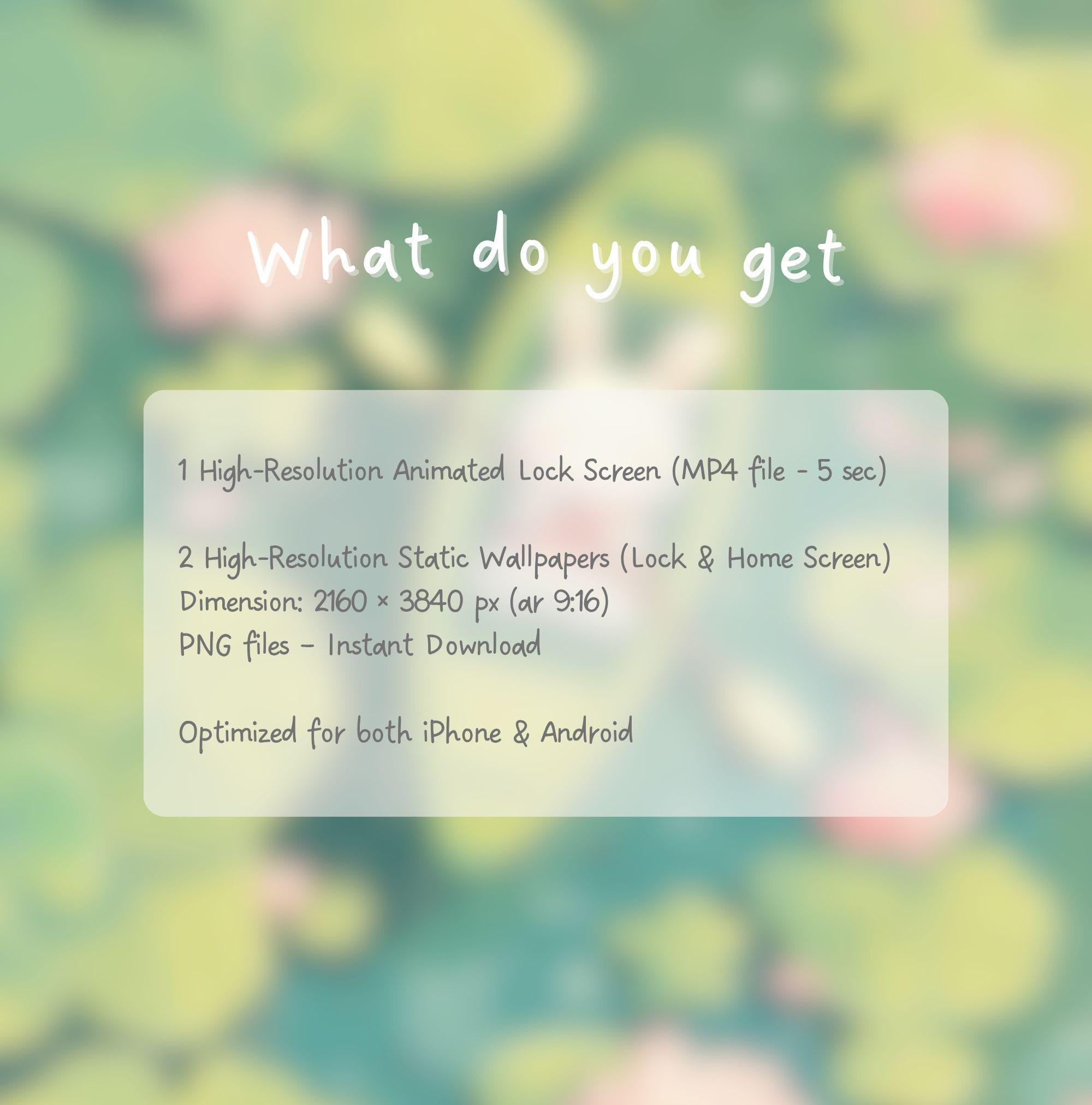 Kawaii Bunny Kayak Animated Lock Screen Cute Aesthetic Homescreen ...