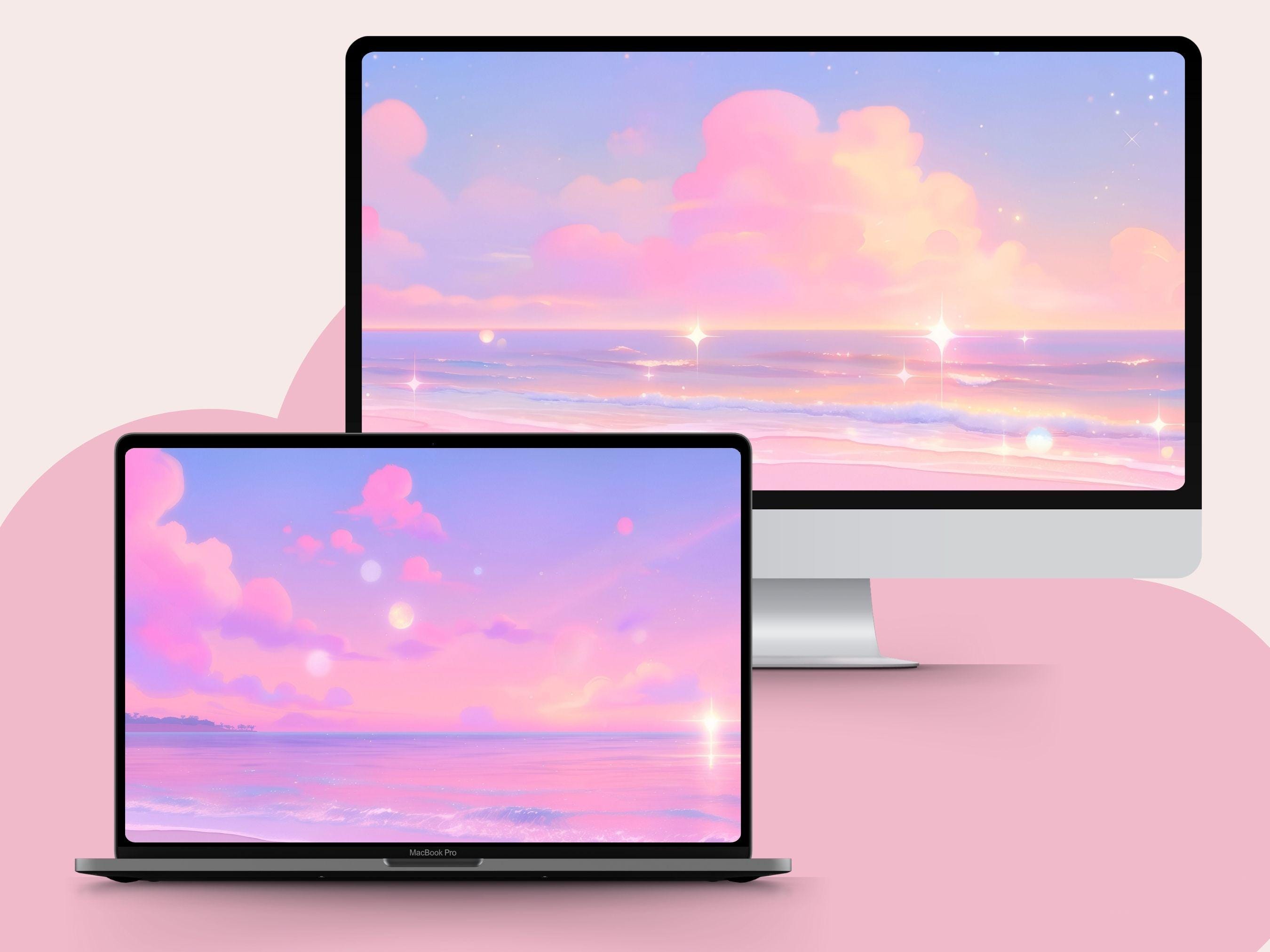 Pastel Aesthetic Desktop Wallpapers Dreamy Pink Scenery Backgrounds ...