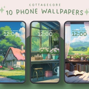 Cottagecore phone wallpapers cottagecore aesthetic whimsical wallpapers anime background cottage wallpapers nature wallpaper green wallpaper