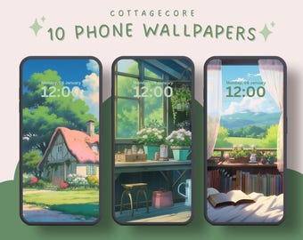 Cottagecore phone wallpapers cottagecore aesthetic whimsical wallpapers anime background cottage wallpapers nature wallpaper green wallpaper